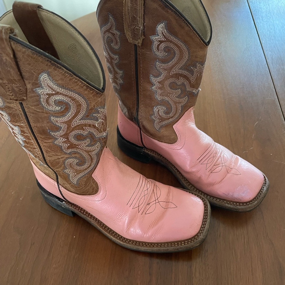 Old West Pink and BrownCowboy Boots